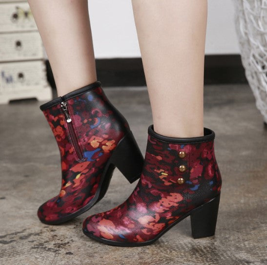 High-Heeled Rain Boots