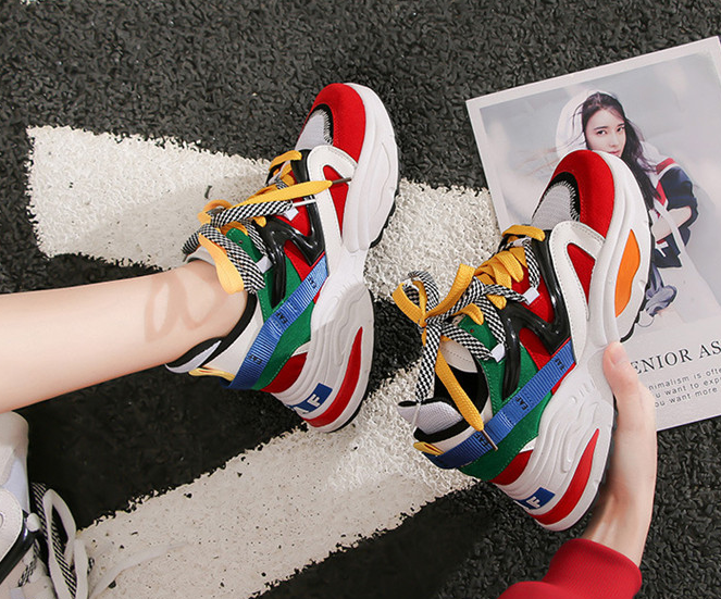 Multi-Colored High Soled Sneakers