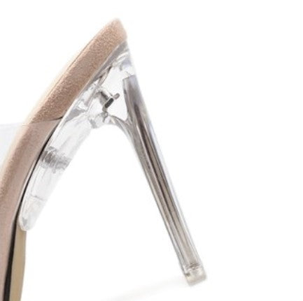 Transparent Square-Heeled Slippers