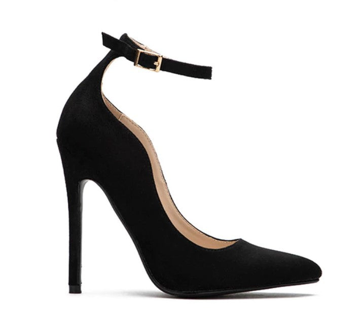 Curve High-Heeled Pumps With Buckles