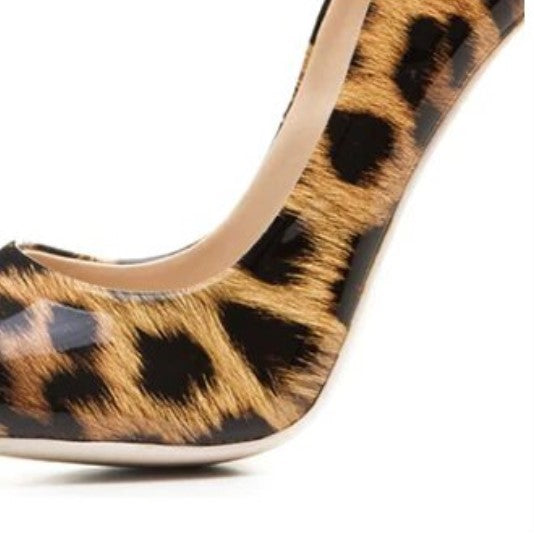 Zapatos de tacón alto de PU con estampado de leopardo 