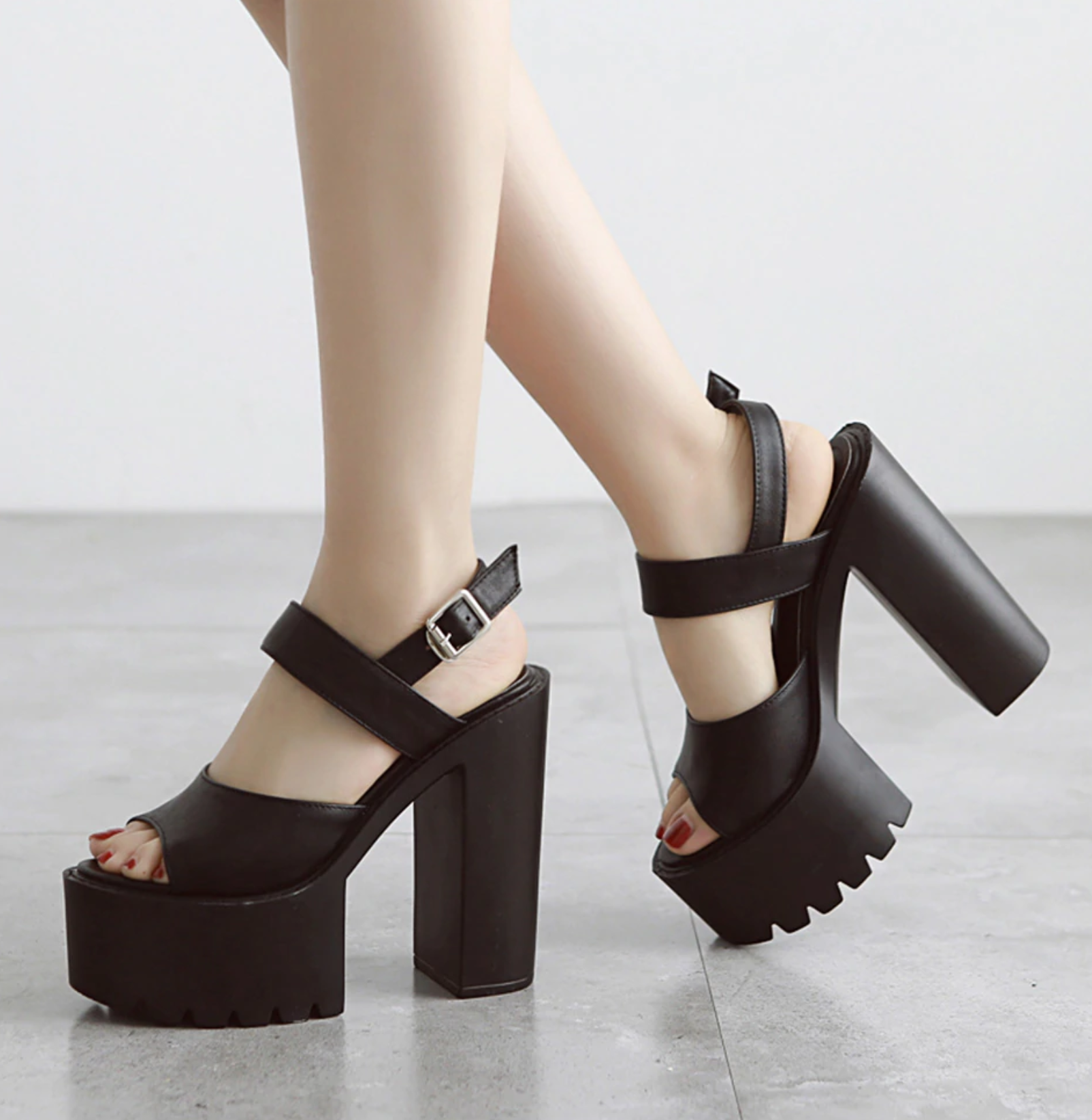 Soft Leather High Heels Sandals