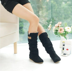 Nubuck Leather High Boots