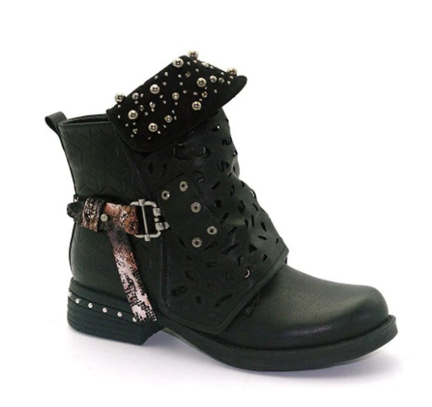Western Style PU Leather Ankle Boots