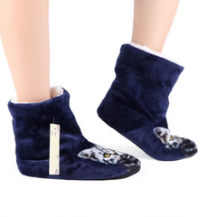 Warm Plush Home Slippers With Cat Print