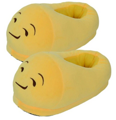 Pantuflas de felpa para mujer con emoticones 
