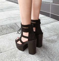 Casual Suede High Heels Sandals