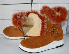 Fur Round Toe Ankle Boots