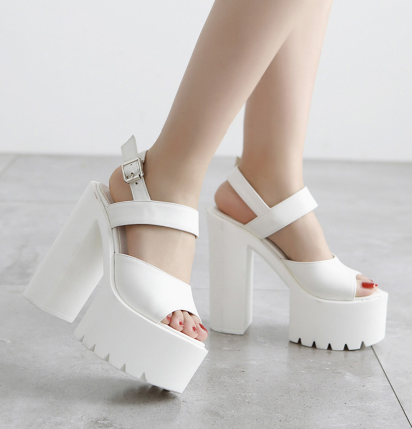 Soft Leather High Heels Sandals