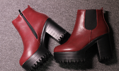 Square Heel Platform Boots