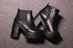 Square Heel Platform Boots