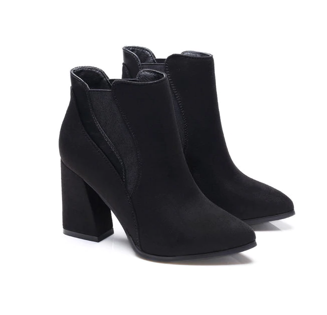 Leather Pointed Toe Ankle Boots