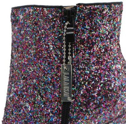 Sequined High-Heeled Ankle Boots