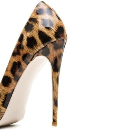 Zapatos de tacón alto de PU con estampado de leopardo 