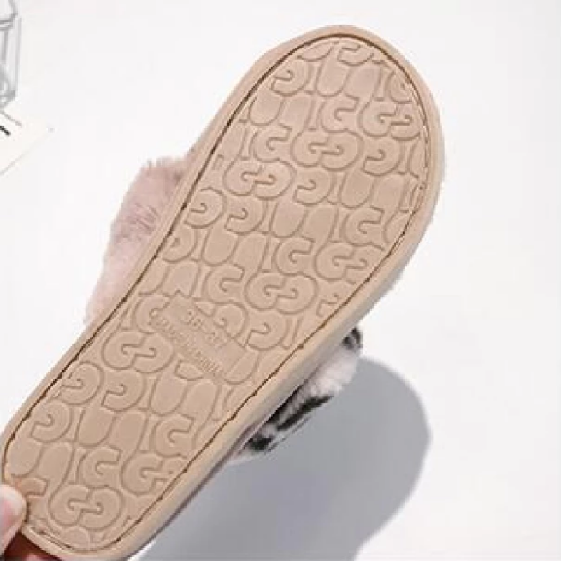 Warm Faux Fur Leopard Home Slippers