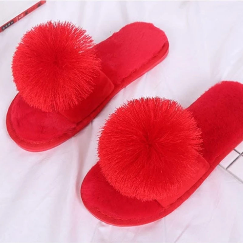 Pantuflas de felpa sólidas para el hogar 