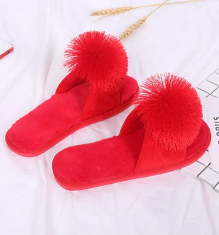 Pantuflas de felpa sólidas para el hogar 