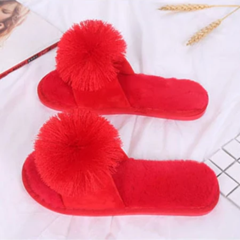 Pantuflas de felpa sólidas para el hogar 