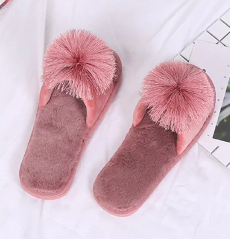 Pantuflas de felpa sólidas para el hogar 