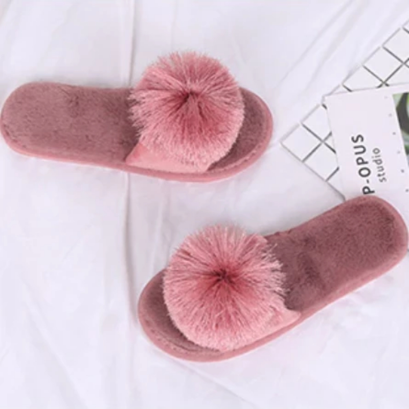 Pantuflas de felpa sólidas para el hogar 