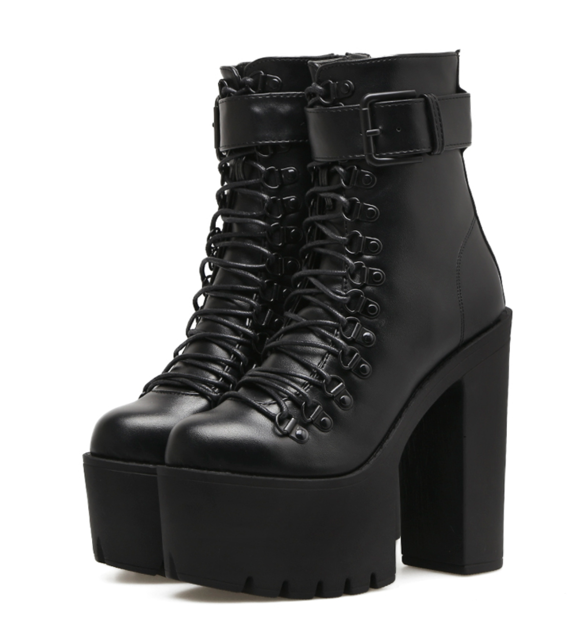 High Heels Lace-Up Ankle Boots