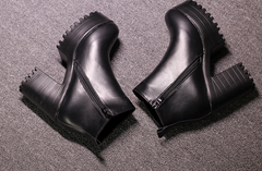 Square Heel Platform Boots