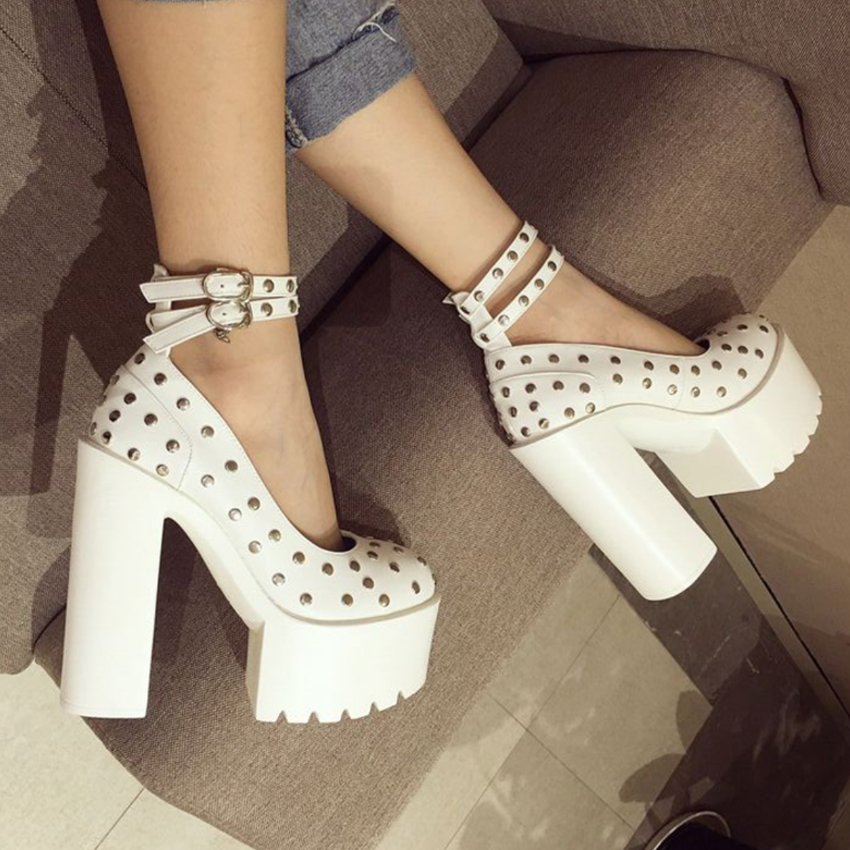 Round Toe High Heels Pumps