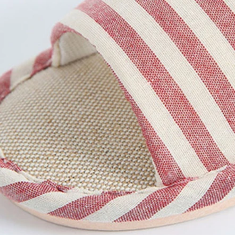 Casual Striped Linen Home Slippers