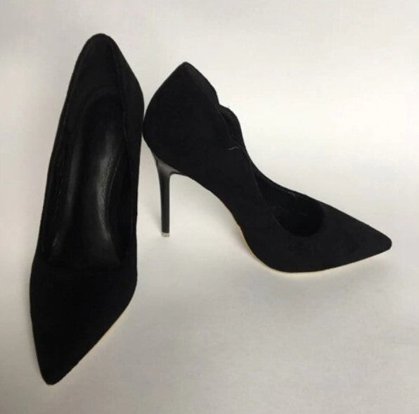 Basic Flock Pumps mit hohem Absatz 