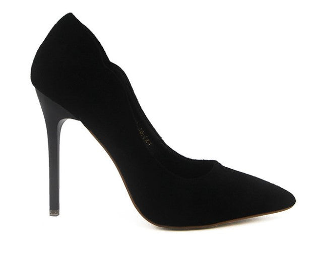 Basic Flock Pumps mit hohem Absatz 