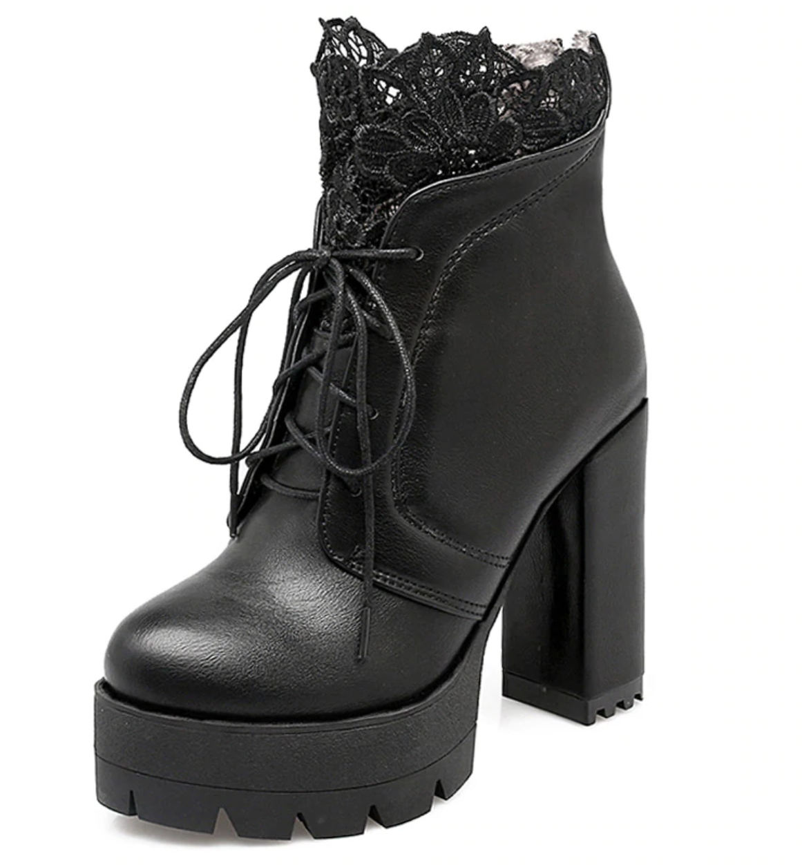 High Heels Lace-Up Ankle Boots