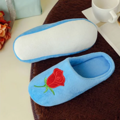 Plush Embroidered Home Slippers