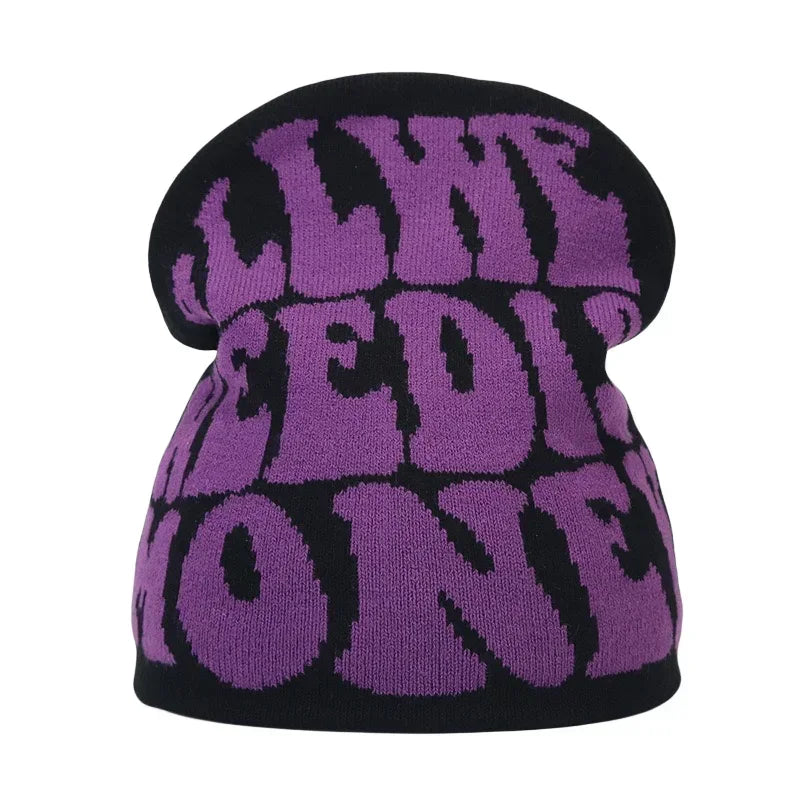 Gorro de punto unisex con letras de Kanye y estilo hip hop