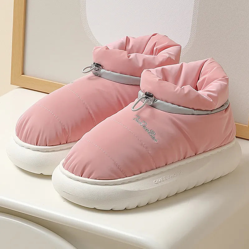 Pantuflas unisex de felpa suave e impermeables para el invierno