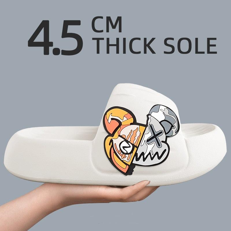 Unisex Badezimmer-Slipper mit Totenmaus-Motiv