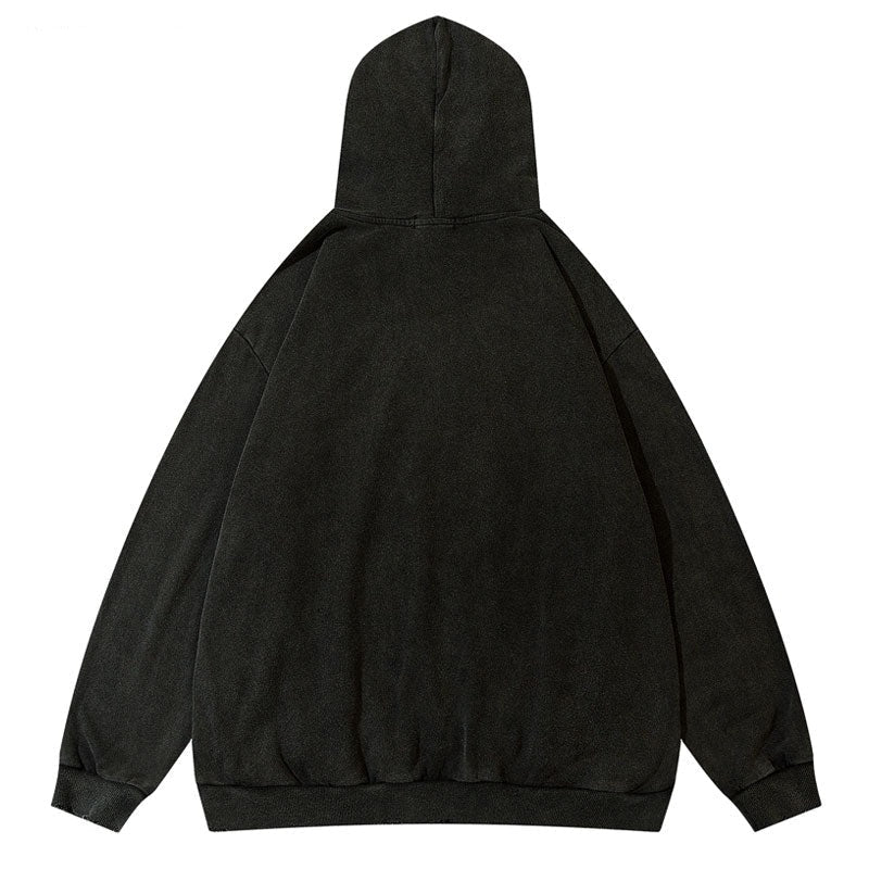 Sudadera con capucha unisex estilo Harajuku, estilo punk y gótico, color negro