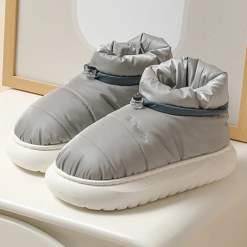 Pantuflas unisex de felpa suave e impermeables para el invierno