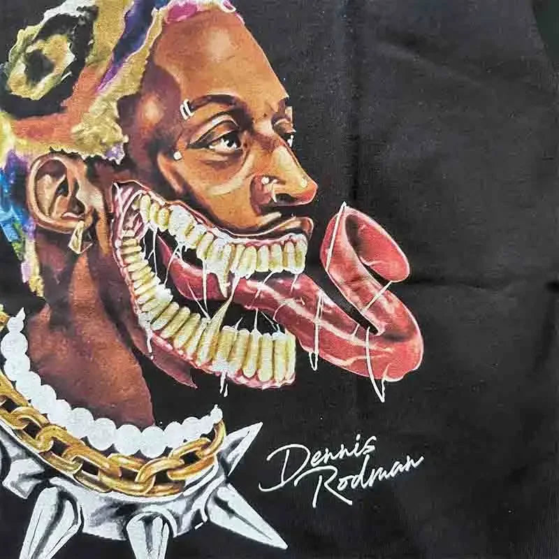 Camiseta retro de hip hop extragrande para hombre, edición Dennis Rodman