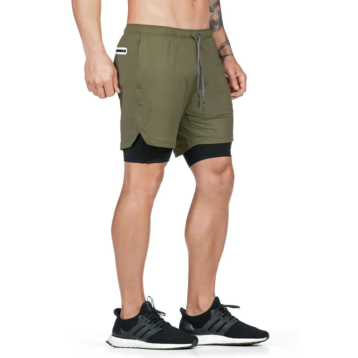 2-in-1-Lauf- und Fitnessstudio-Shorts für Herren, schnelltrocknend