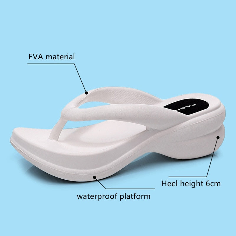 Chanclas de verano con suela gruesa para mujer
