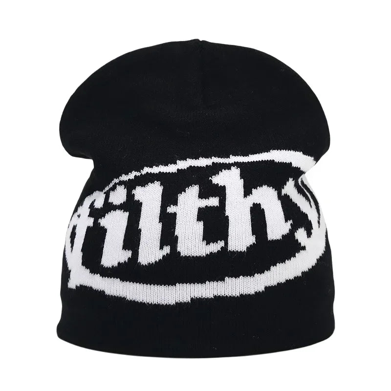 Gorro de punto unisex con letras de Kanye y estilo hip hop