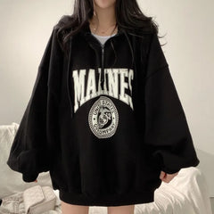 Dünner Pullover Marines Hoodie für Damen