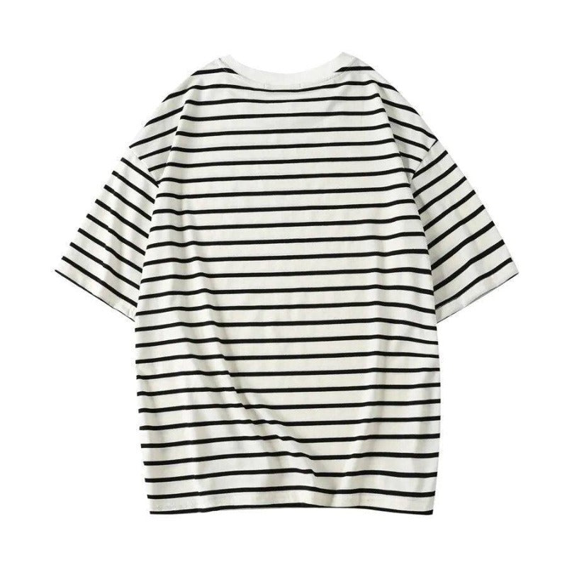 Camiseta gráfica extragrande para mujer - Rayas clásicas