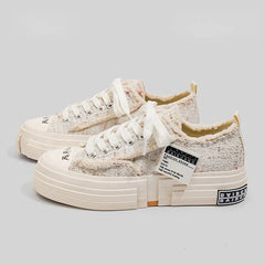 Low Top Canvas Platform Sneakers for Teen Girl's