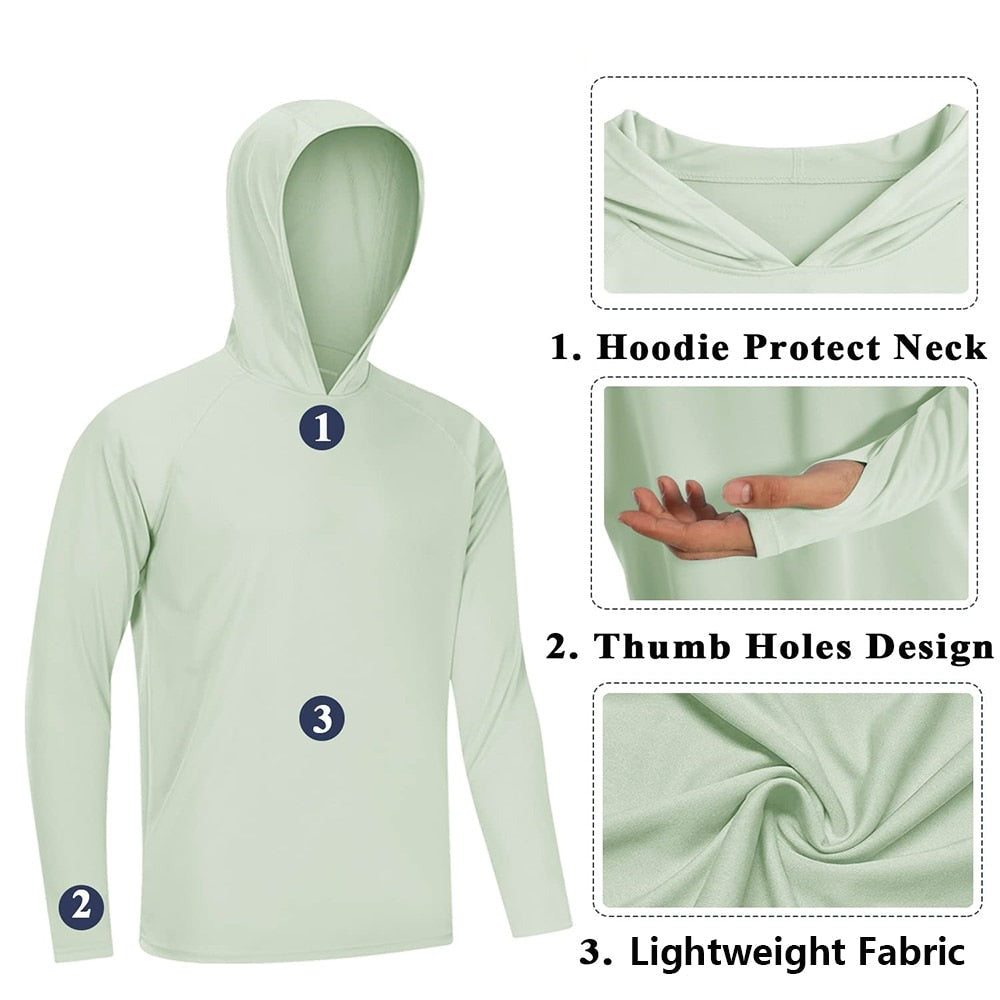 Long Sleeve Hoodie Sun Protection UV-Proof T-shirts for Men