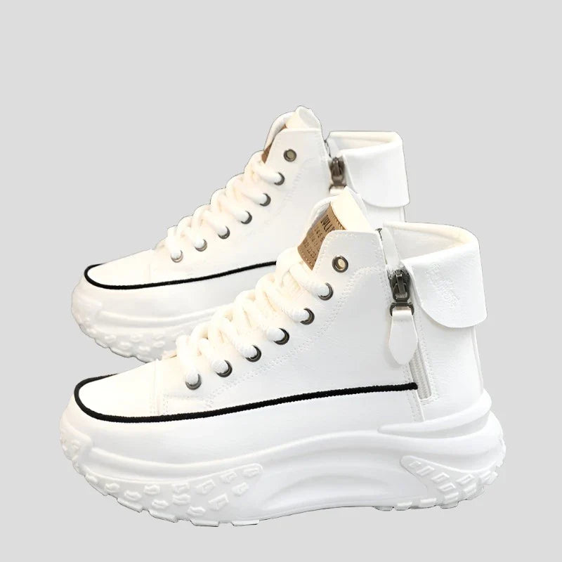 Bequeme, luxuriöse High-Top-Plateau-Sneakers für Damen