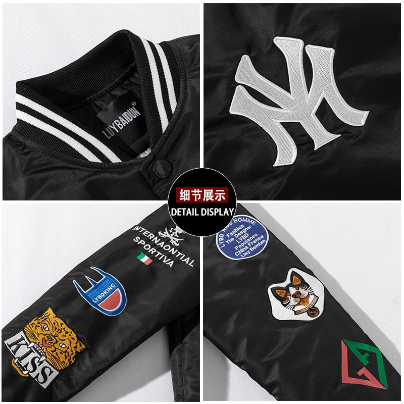 Slim Fit Baseball Bomber Jacket for Men