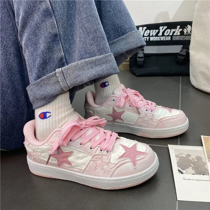 Zapatillas de lona Y2K Pastel Star para mujer