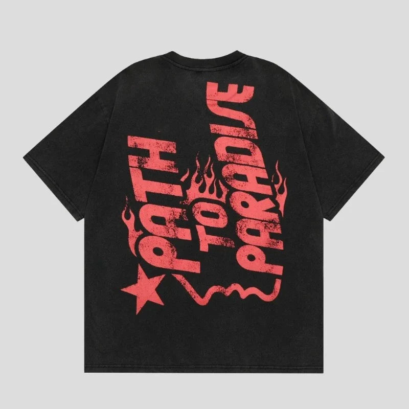 Hellstar Tshirt Duo Parent-Child Printed Oversized Hip-hop Tees