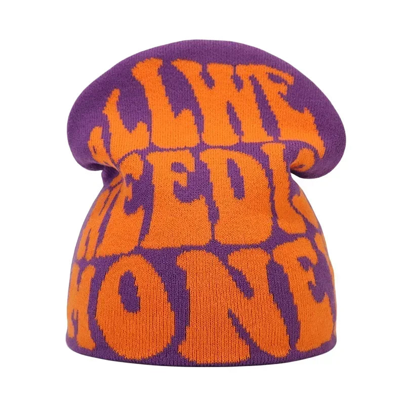 Gorro de punto unisex con letras de Kanye y estilo hip hop